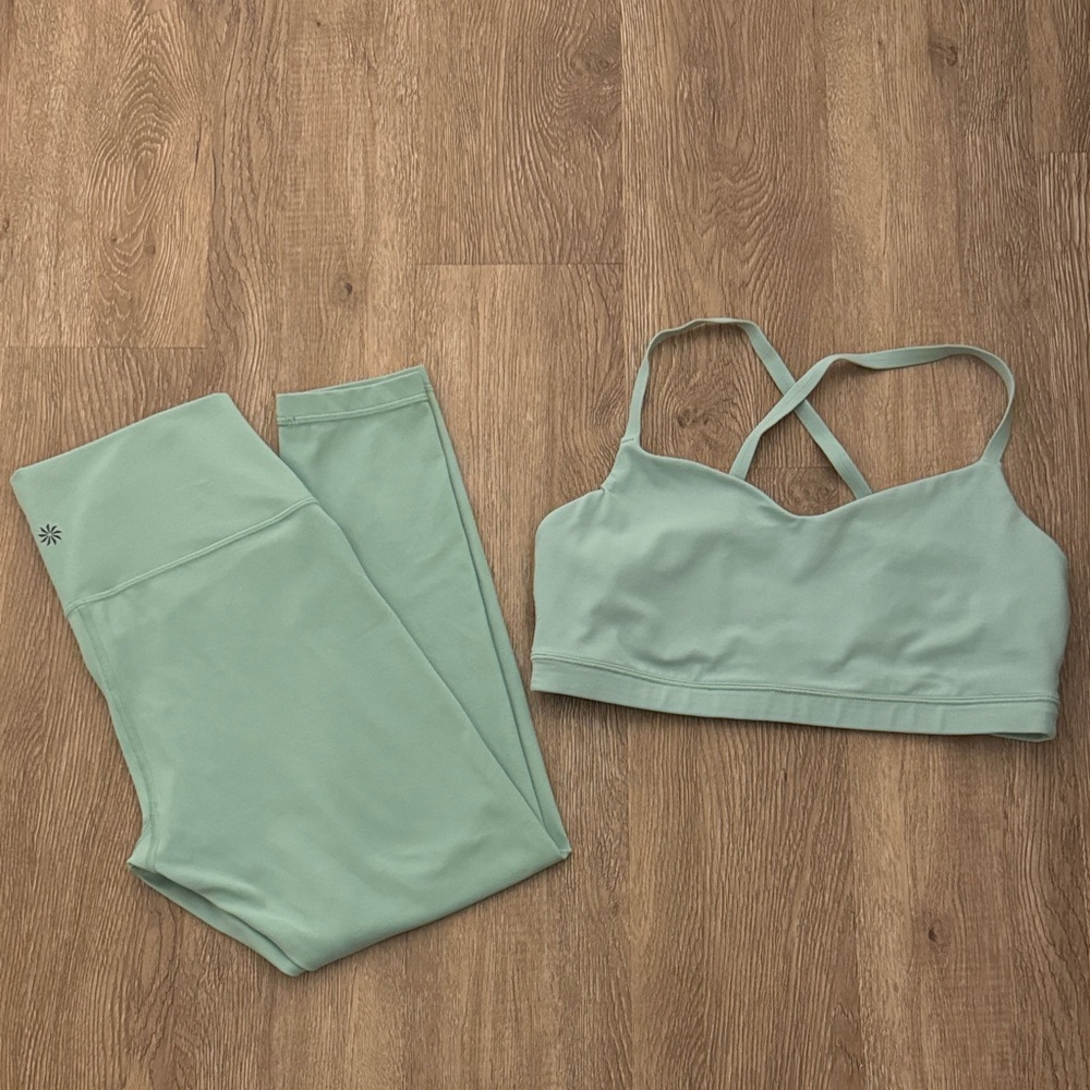 Athleta Transcend 7/8 Leggings and Elation Bra Activewear Set - Size M
